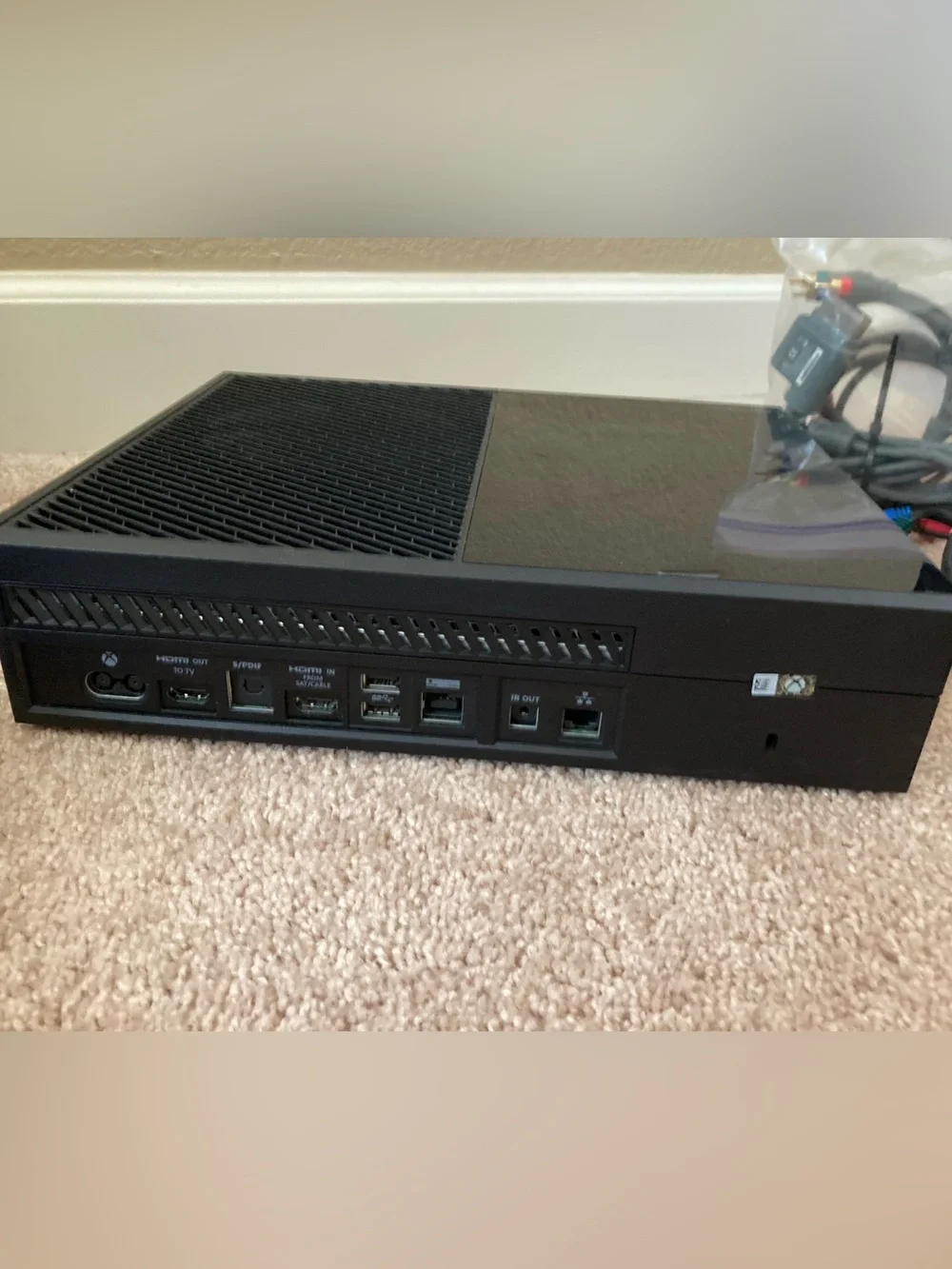 XBOX One Console with White Controller, Remote, Power Supply, Cables